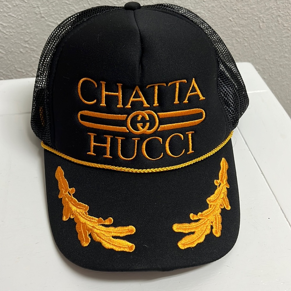 Black & Gold Embroidered Trucker Cap